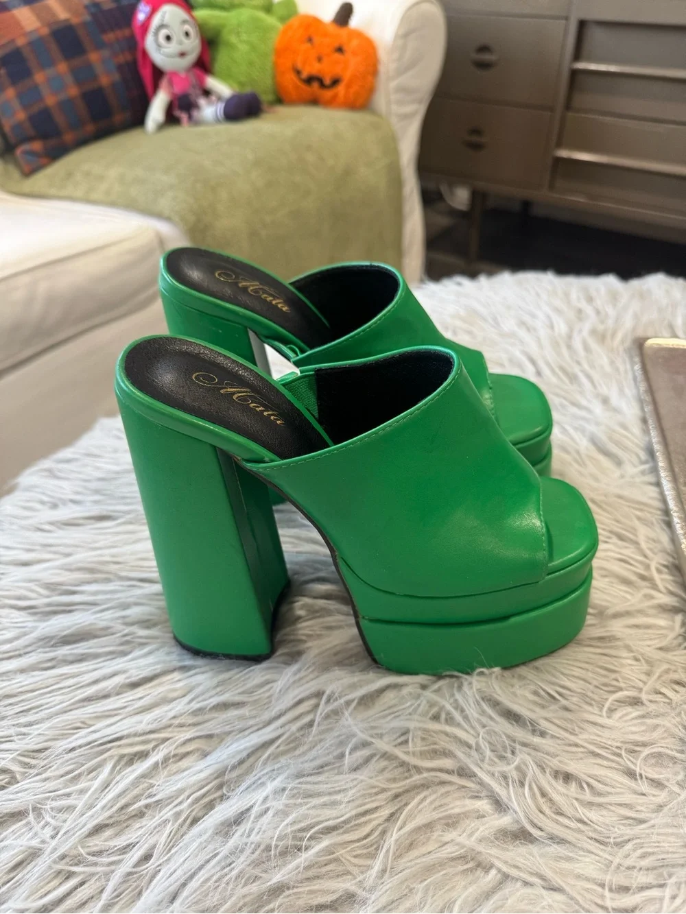 Matisse Emerald Green Platform Mule Heels